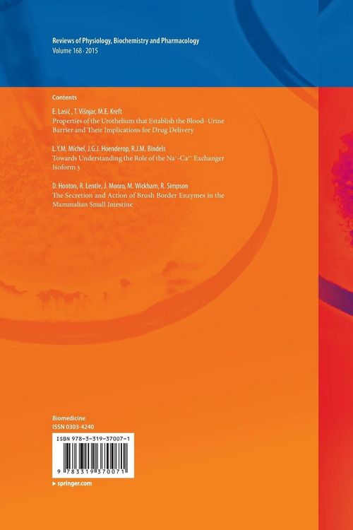 Produktbild: Reviews of Physiology, Biochemistry and Pharmacology
