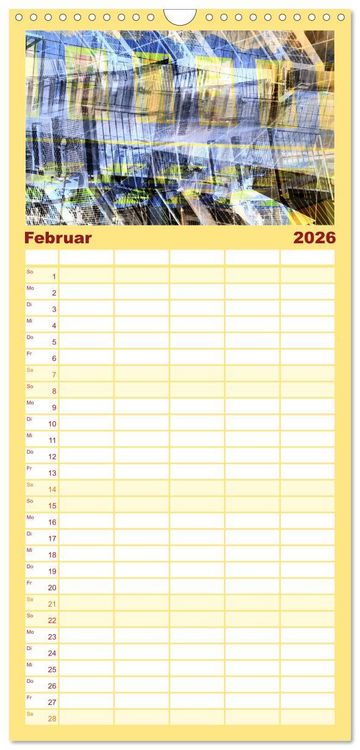 Produktbild: Familienplaner 2026 - Abstrakt mit 5 Spalten (Wandkalender, 21 x 45 cm) CALVENDO