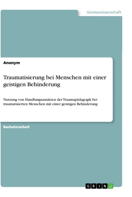 Produktbild: Traumatisierung bei Menschen mit einer geistigen Behinderung
