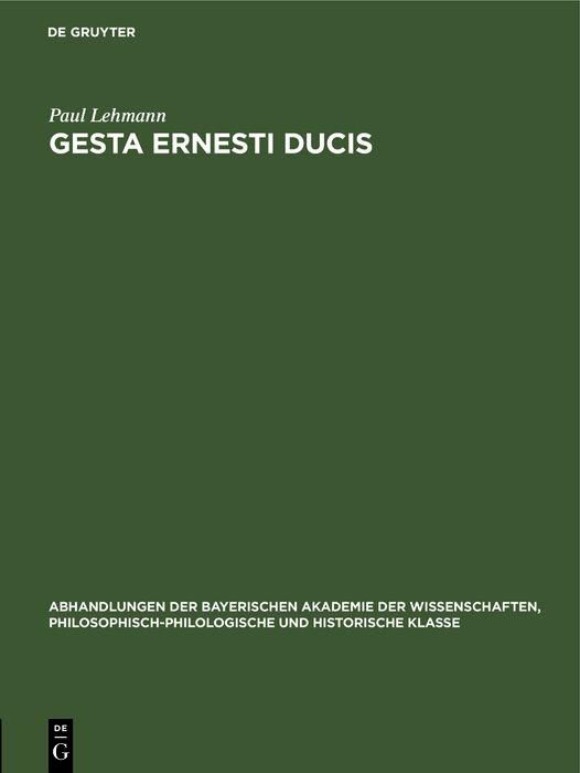 Produktbild: Gesta Ernesti ducis