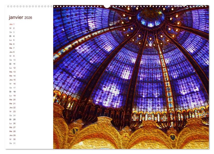 Produktbild: LES VITRAUX (Calendrier mural 2026 DIN A2 vertical) calendrier de bureau
