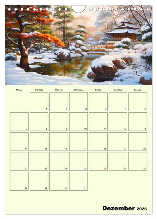 Produktbild: Im japanischen Garten. Zauberhafte Illustrationen (Wandkalender 2026 DIN A4 hoch), CALVENDO Monatskalender
