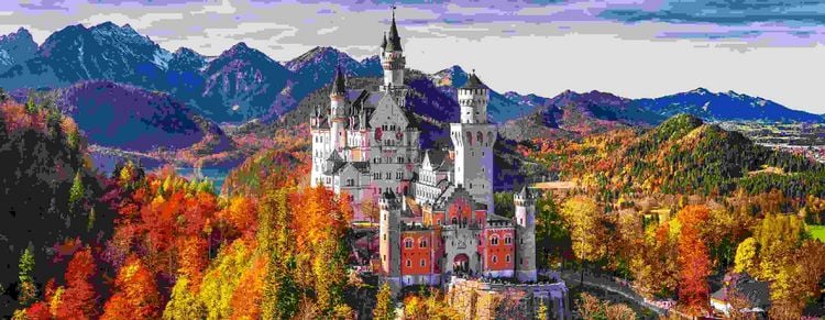 Produktbild: Erwachsenenpuzzle 1000 Teile - Schloss in Bayern