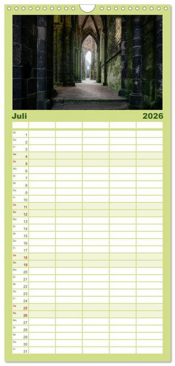 Produktbild: Familienplaner 2026 - Wilde Bretagne mit 5 Spalten (Wandkalender, 21 x 45 cm) CALVENDO