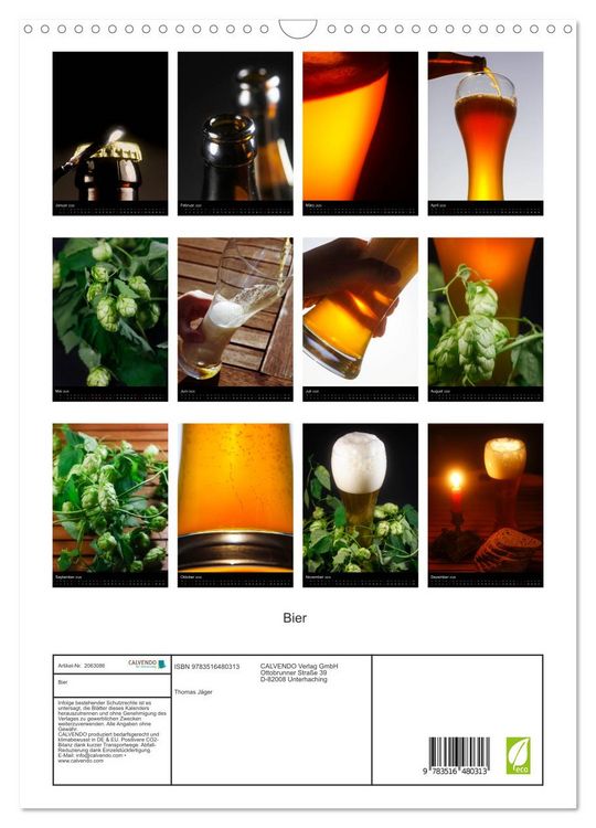 Produktbild: Bier (Wandkalender 2026 DIN A3 hoch), CALVENDO Monatskalender