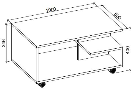 Produktbild: Holz Sofatisch Couchtisch Rollen rollbar Stango XL