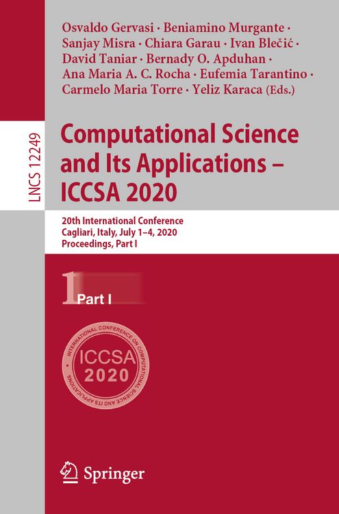 Produktbild: Computational Science and Its Applications &ndash; ICCSA 2020