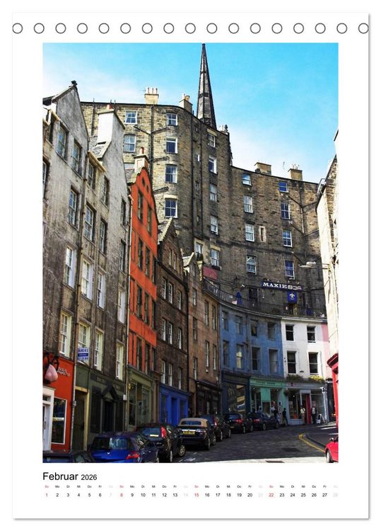 Produktbild: Edinburgh - Stadtansichten (Tischkalender 2026 DIN A5 hoch), CALVENDO Monatskalender