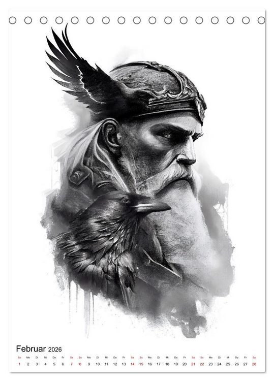 Produktbild: Welt und Mythologie der Wikinger (Tischkalender 2026 DIN A5 hoch), CALVENDO Monatskalender