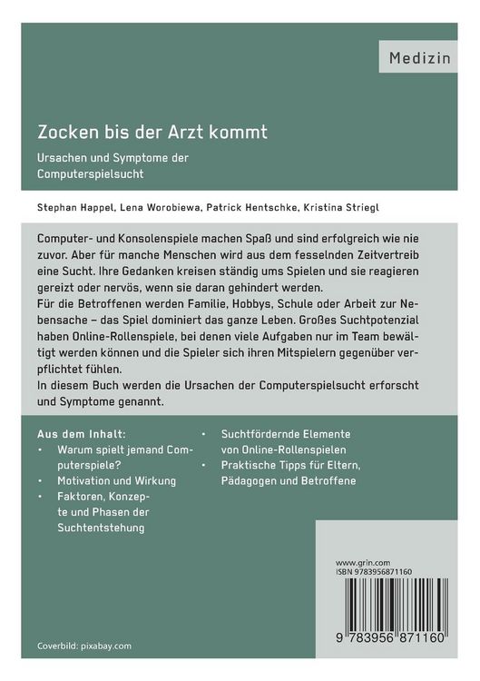 Produktbild: Zocken bis der Arzt kommt - Ursachen und Symptome der Computerspielsucht