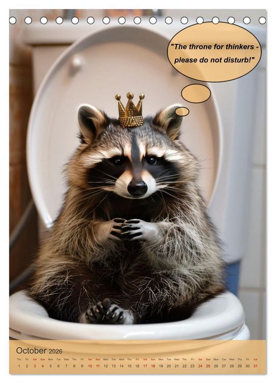 Produktbild: Animals on toilet makes you smile (Desk Calendar 2026 DIN A5 portrait), CALVENDO 12 Month DeskCalendar