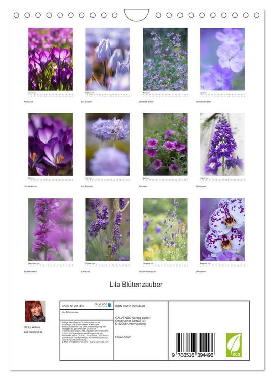Produktbild: Lila Bl&uuml;tenzauber (Wandkalender 2026 DIN A4 hoch), CALVENDO Monatskalender
