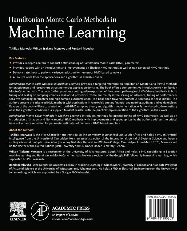 Produktbild: Hamiltonian Monte Carlo Methods in Machine Learning