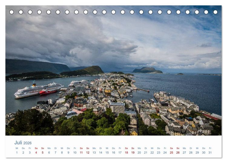 Produktbild: Nordkapp - Norwegens K&uuml;stenlandschaft (Tischkalender 2026 DIN A5 quer), CALVENDO Monatskalender