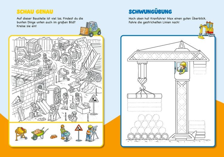Produktbild: Malen und R&auml;tseln f&uuml;r Kindergartenkinder. Baustelle