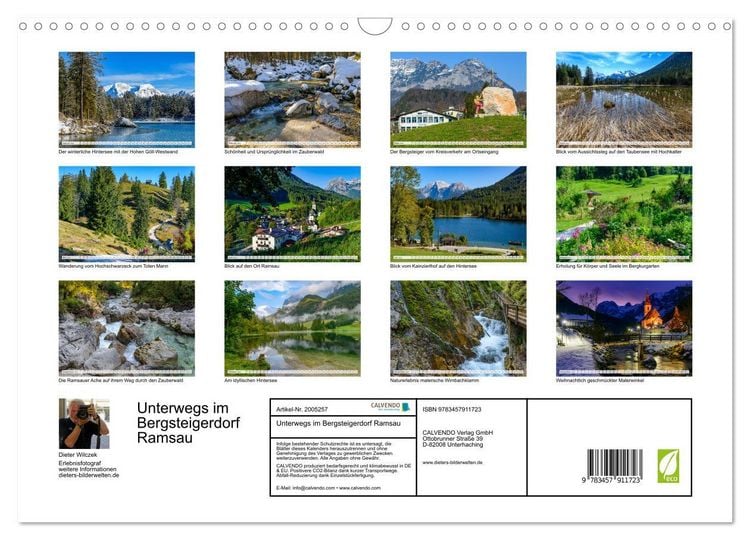 Produktbild: Unterwegs im Bergsteigerdorf Ramsau (Wandkalender 2026 DIN A3 quer), CALVENDO Monatskalender
