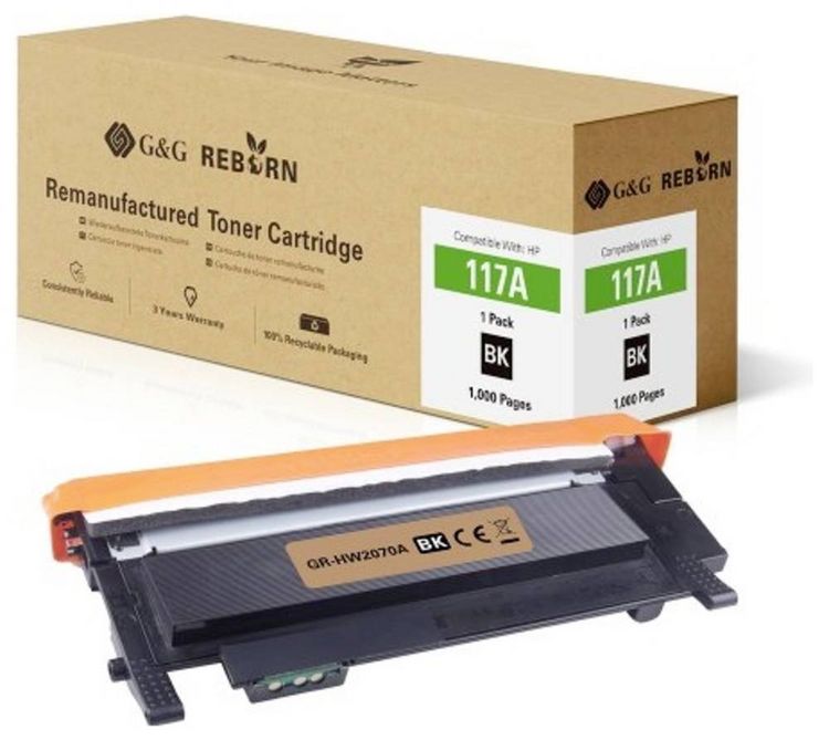 Produktbild: G&G Toner ersetzt HP 117A Kompatibel Schwarz 1000 Seiten Reborn remanufactured 21277