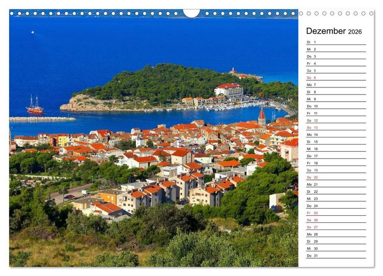 Produktbild: Makarska Riviera - Malerische Urlaubsorte in Dalmatien (Wandkalender 2026 DIN A3 quer), CALVENDO Monatskalender