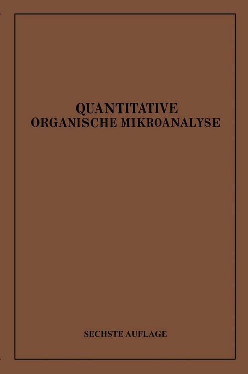 Produktbild: Quantitative Organische Mikroanalyse