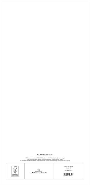 Produktbild: Superplaner M 2026 4 Spalten - Familien-Timer 22x45 cm - Offset-Papier - mit Ferienterminen - Wand-Planer - Familienkalender - Alpha Edition