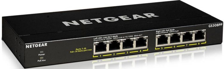 Produktbild: NETGEAR 8-Port GB PoE+ Switch mit FlexPoE