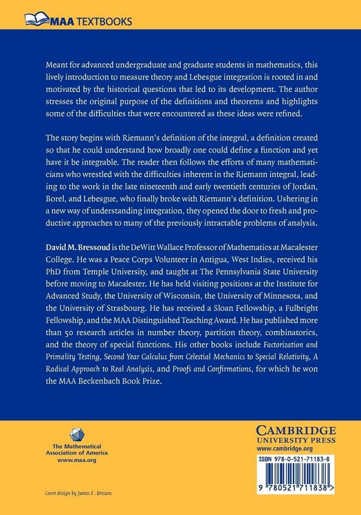Produktbild: A Radical Approach to Lebesque's Theory of Integration