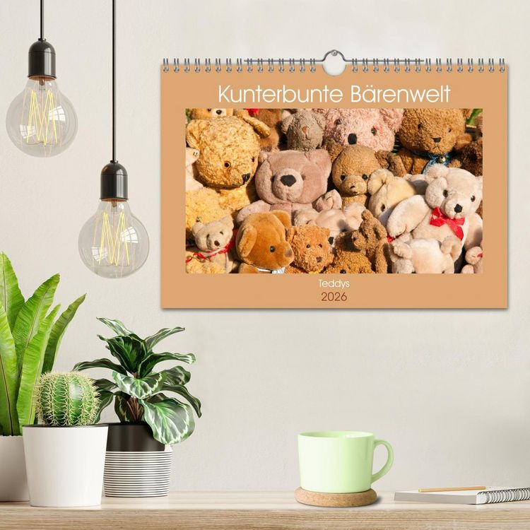 Produktbild: Kunterbunte B&auml;renwelt - Teddys (Wandkalender 2026 DIN A4 quer), CALVENDO Monatskalender