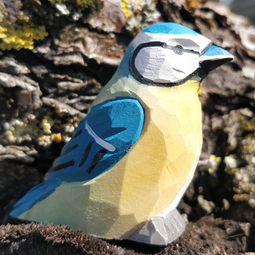 Produktbild: Wudimals A041015 - Blaumeise, Blue Tit, handgeschnitzt aus Holz