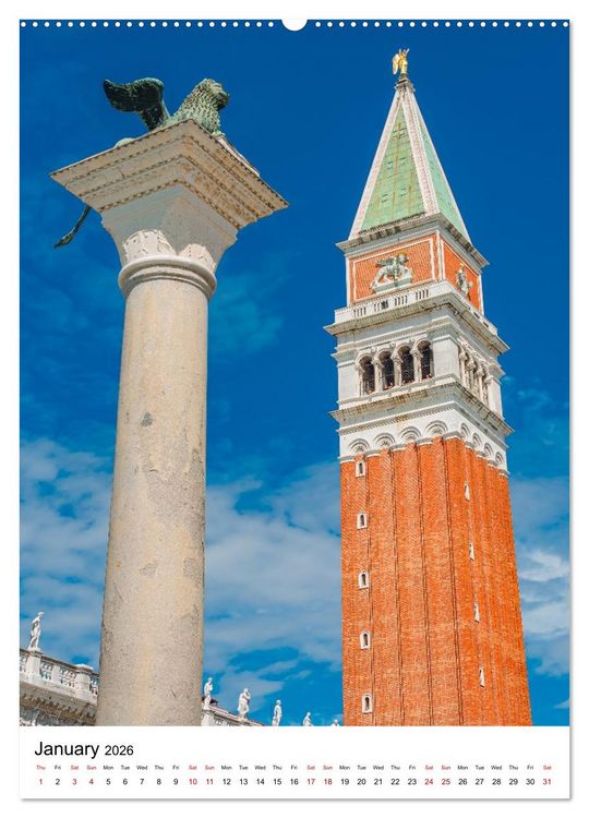 Produktbild: Italy, Venice - Immortal City on Water (High Quality Premium Wall Calendar 2026 DIN A2 portrait),CALVENDO 12 Month Wall Calendar