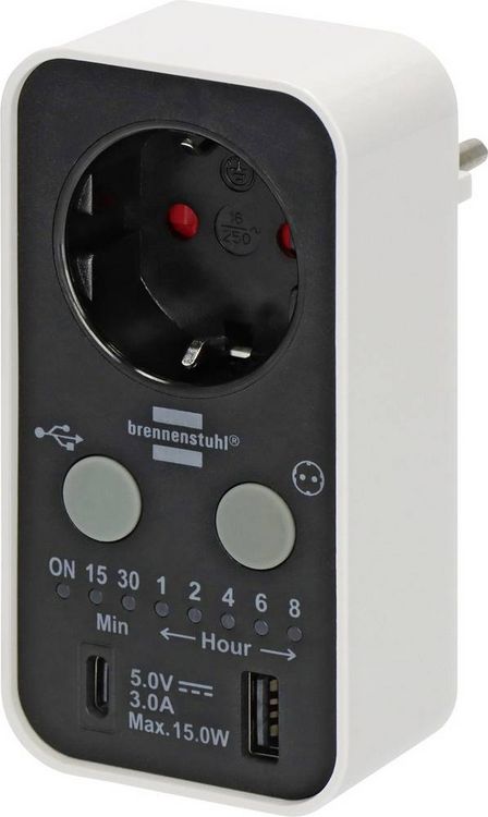 Produktbild: Brennenstuhl 1506180 Steckdosen-Timer digital 3000 W IP20