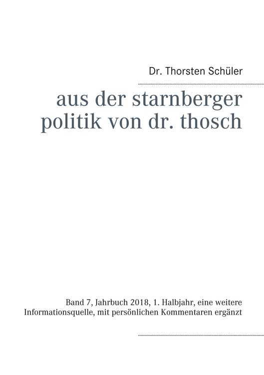 Produktbild: Aus der Starnberger Politik von Dr. Thosch