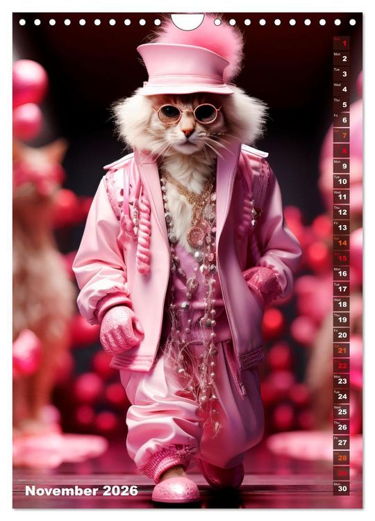 Produktbild: Stylish cats (Wall Calendar 2026 DIN A4 portrait), CALVENDO 12 Month Wall Calendar