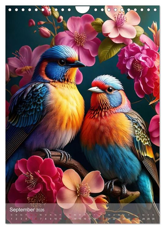Produktbild: Exotische Harmonie - Paradiesv&ouml;gel und Blumenpracht (Wandkalender 2026 DIN A4 hoch), CALVENDO Monatskalender