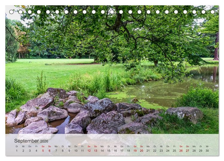 Produktbild: Schloss Favorite &ndash; Ein Park im Wandel der Jahreszeiten (Tischkalender 2026 DIN A5 quer), CALVENDO Monatskalender