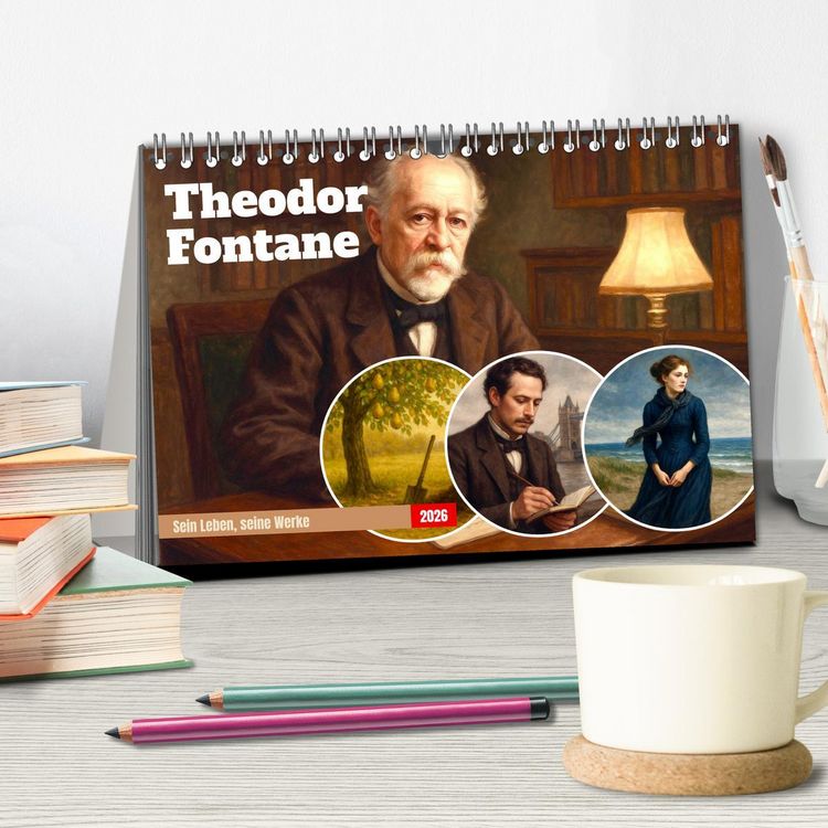 Produktbild: Theodor Fontane (Tischkalender 2026 DIN A5 quer), CALVENDO Monatskalender