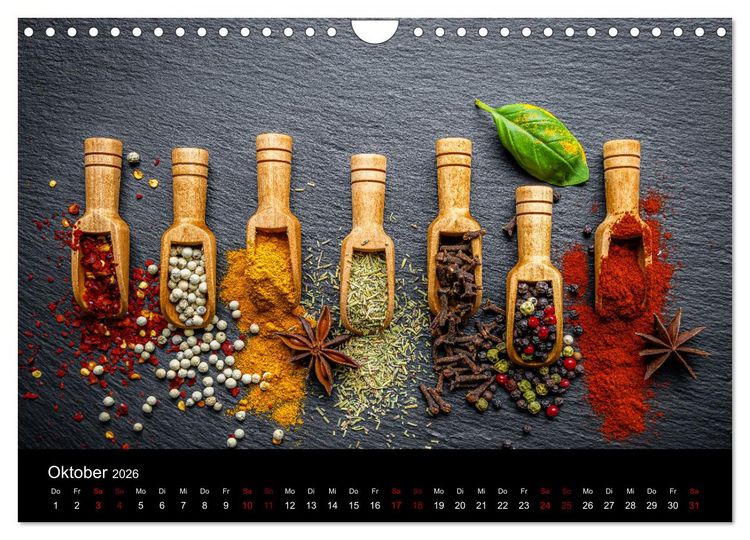 Produktbild: Spice Art - Gew&uuml;rze in Szene gesetzt (Wandkalender 2026 DIN A4 quer), CALVENDO Monatskalender