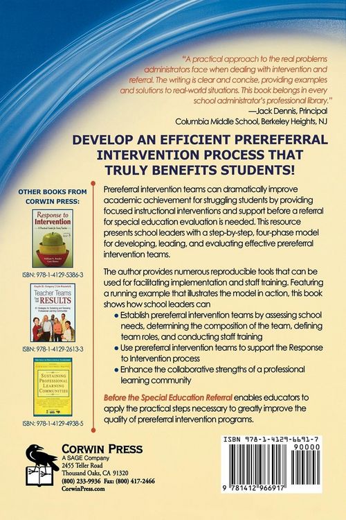 Produktbild: Before the Special Education Referral