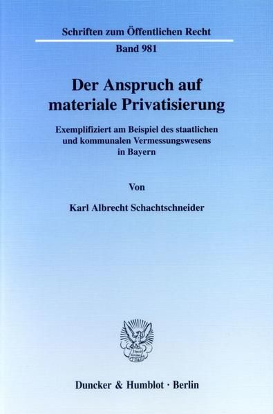 Produktbild: Der Anspruch auf materiale Privatisierung.
