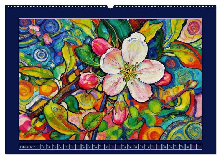 Produktbild: Bl&uuml;ten im verspielten Jugendstil (hochwertiger Premium Wandkalender 2027 DIN A2 quer), Kunstdruck in Hochglanz
