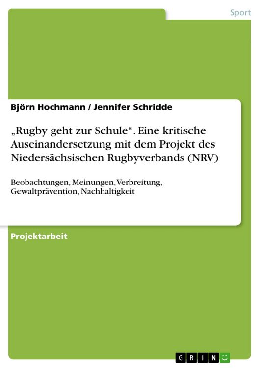 Produktbild: 'Rugby geht zur Schule' - Eine kritische Auseinandersetzung mit dem Projekt des NRV