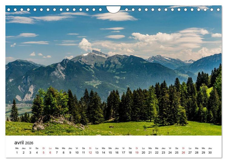 Produktbild: Randonn&eacute;es en Suisse alpages valaisans (Calendrier mural 2026 DIN A4 vertical), CALVENDO calendrier mensuel