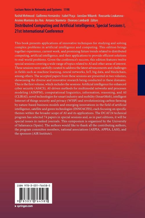 Produktbild: Distributed Computing and Artificial Intelligence, Special Sessions I, 21st International Conference