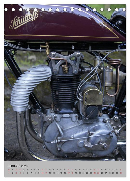 Produktbild: Motorrad Oldtimer - Motoransichten (Tischkalender 2026 DIN A5 hoch), CALVENDO Monatskalender