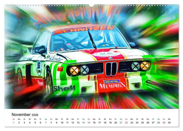 Produktbild: Tourenwagen von gestern (Wandkalender 2026 DIN A2 quer), CALVENDO Monatskalender