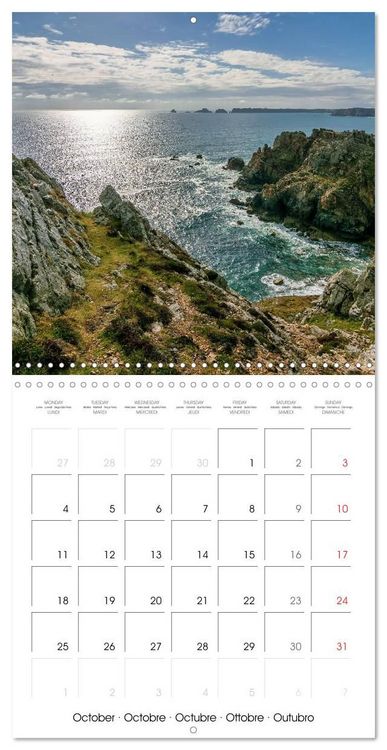 Produktbild: La Bretagne la presqu&rsquo;&icirc;le de Crozon (Calendrier mural carr&eacute; 2027 30x30 cm) Calendrier double avec une page pour vos prises de notes