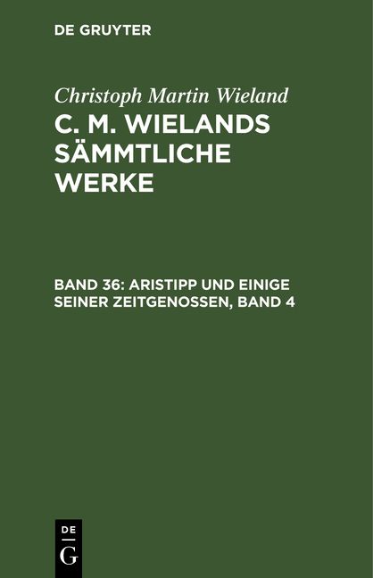 Produktbild: Aristipp und einige seiner Zeitgenossen, Band 4