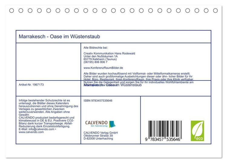 Produktbild: Marrakesch - Oase im W&uuml;stenstaub (Tischkalender 2026 DIN A5 quer), CALVENDO Monatskalender