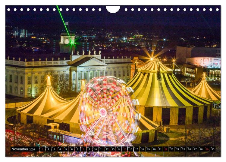 Produktbild: Kassel bei Nacht (Wandkalender 2026 DIN A4 quer), CALVENDO Monatskalender