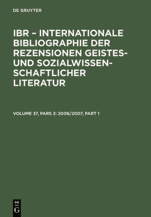 Produktbild: IBR &ndash; Internationale Bibliographie der Rezensionen geistes- und sozialwissenschaftlicher... / 2006/2007