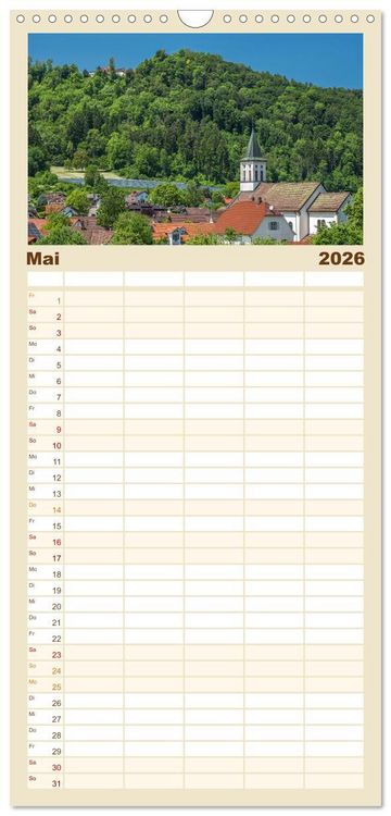 Produktbild: Familienplaner 2026 - HEGAUBERGE mit 5 Spalten (Wandkalender, 21 x 45 cm) CALVENDO